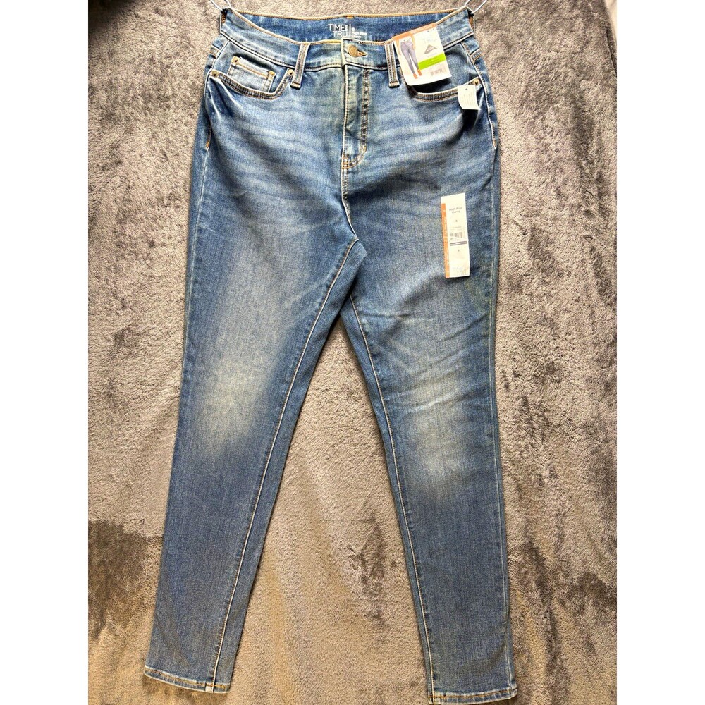 NWT Time & Tru Women's Size 6 High Rise Curvy Skinny Jeans Medium Wash Denim